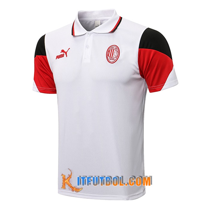 Camiseta Polo AC Milan Rojo/Blanca 2021/2022