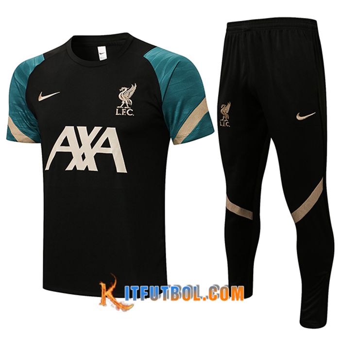 Camiseta Entrenamiento FC Liverpool + Pantalones Negro 2021/2022