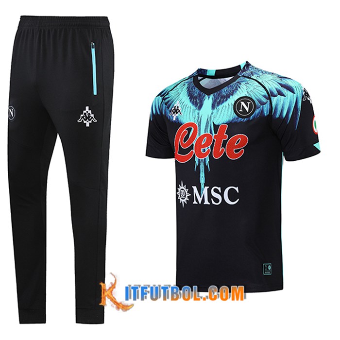 Camiseta Entrenamiento SSC Napoli + Pantalones Negro/Verde 2021/2022