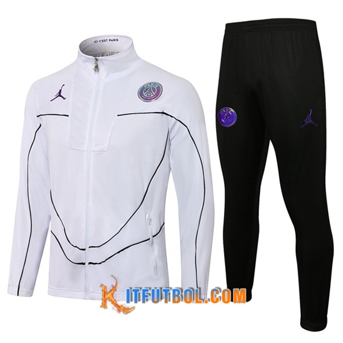 Chandal Equipos De Futbol - Chaqueta Jordan PSG Blanca 2021/2022 -1