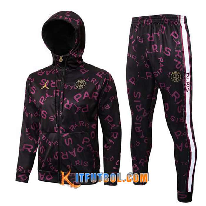 Chaqueta Con Capucha Chandal Jordan PSG Rojo/Negro 2021/2022