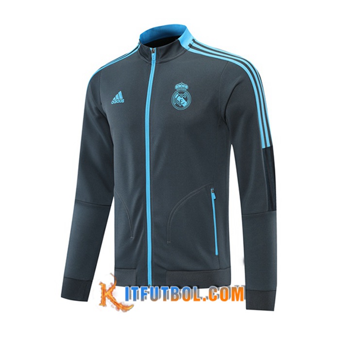 Chaquetas Futbol Real Madrid Gris/Azul 2021/2022 -1