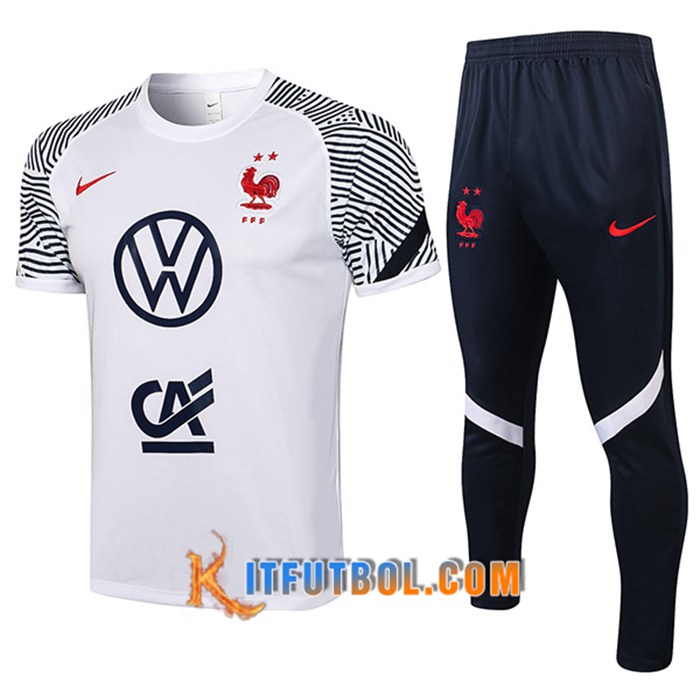 Camiseta Polo Francia + Pantalones Blanca 2021/2022