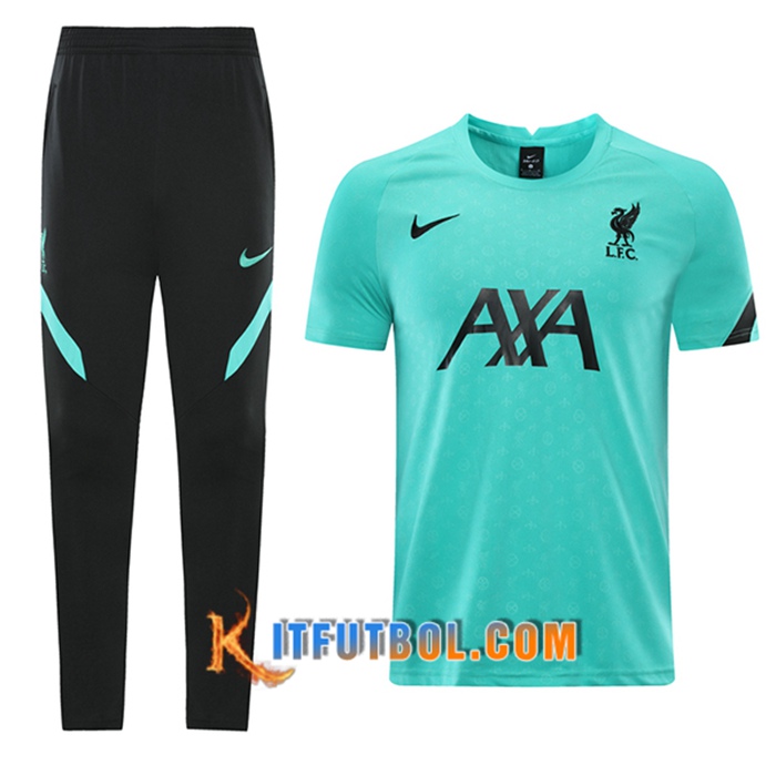 Camiseta Entrenamiento FC Liverpool + Pantalones Verde 2021/2022
