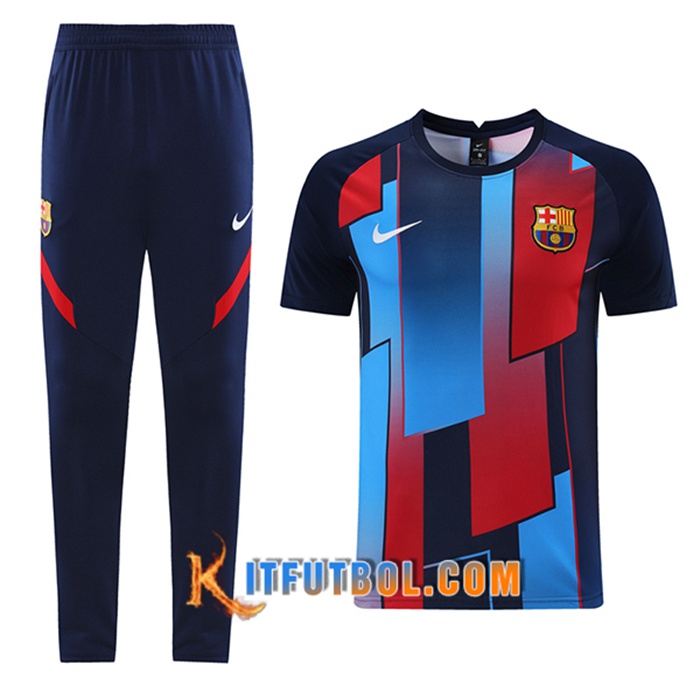 Camiseta Entrenamiento FC Barcelona + Pantalones Negro/Azul 2021/2022