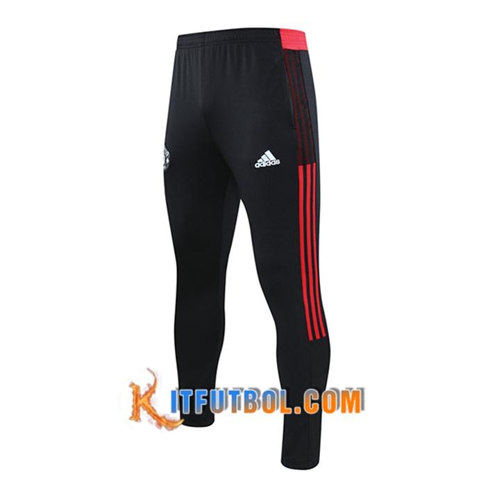 Pantalon Entrenamiento Manchester United Negro/Rojo 2021/2022