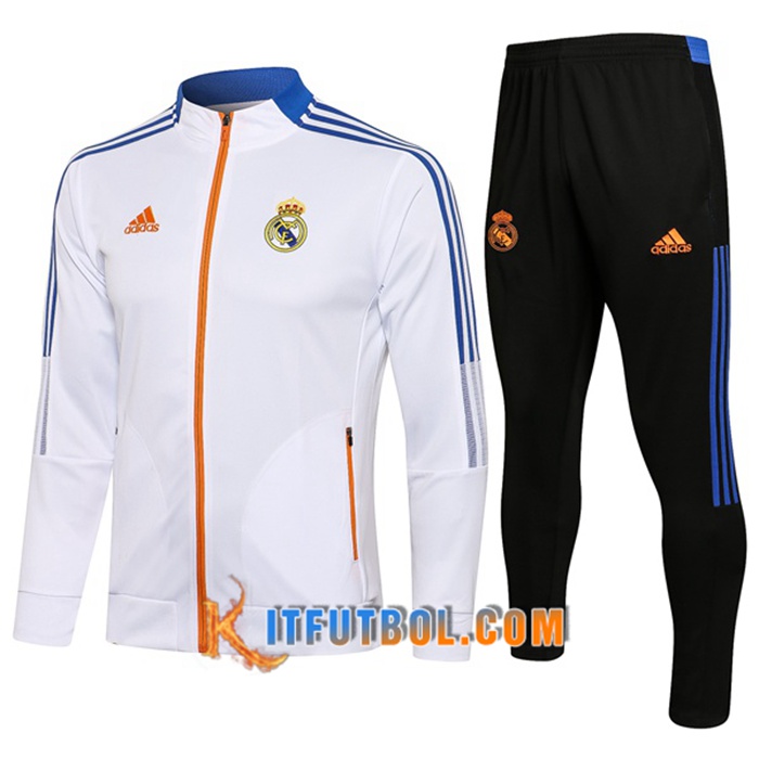Chandal Equipos De Futbol - Chaqueta Real Madrid Blanca 2021/2022