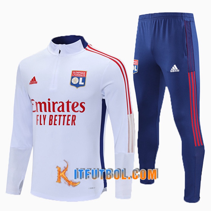 Chandal Equipos De Futbol Lyon OL Niños Blanca 2021/2022