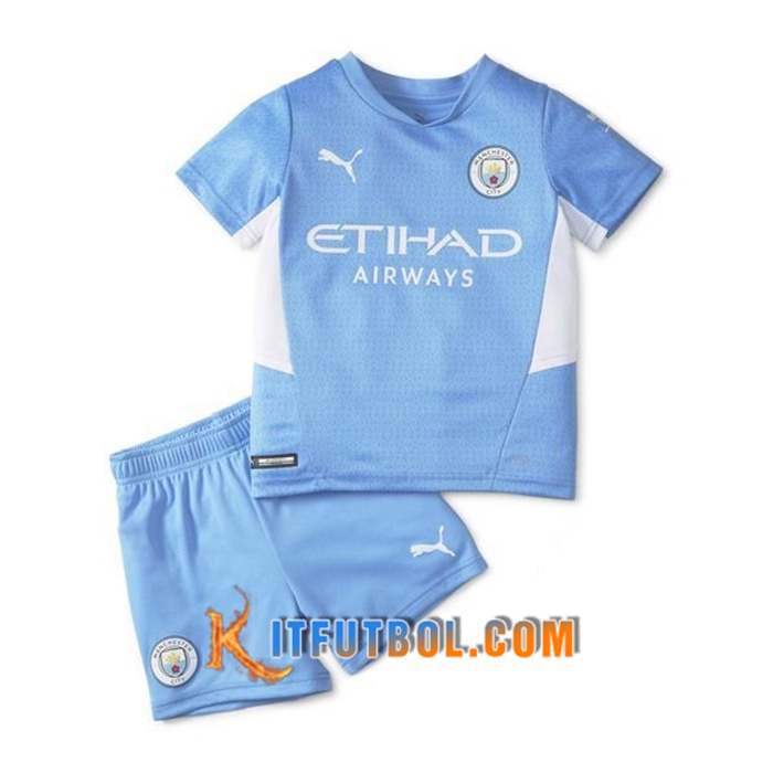 Camiseta Futbol Manchester City Niños Titular 2021/2022