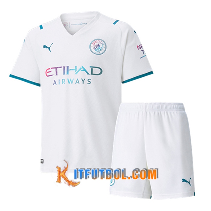 Camiseta Futbol Manchester City Niños Alternativo 2021/2022