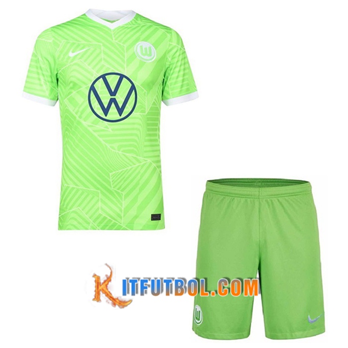 Camiseta Futbol Vfl Wolfsburg Niños Titular 2021/2022