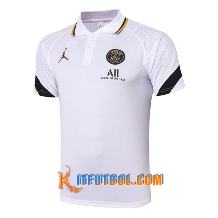 Camiseta Polo Jordan PSG Blanca/Negro 2021/2022