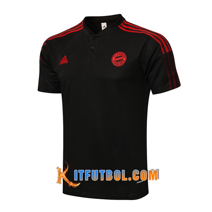 Camiseta Polo Bayern Munich Negro/Rojo 2021/2022