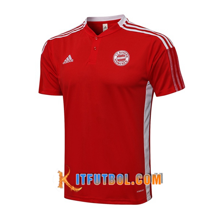 Camiseta Polo Bayern Munich Rojo/Blanca 2021/2022