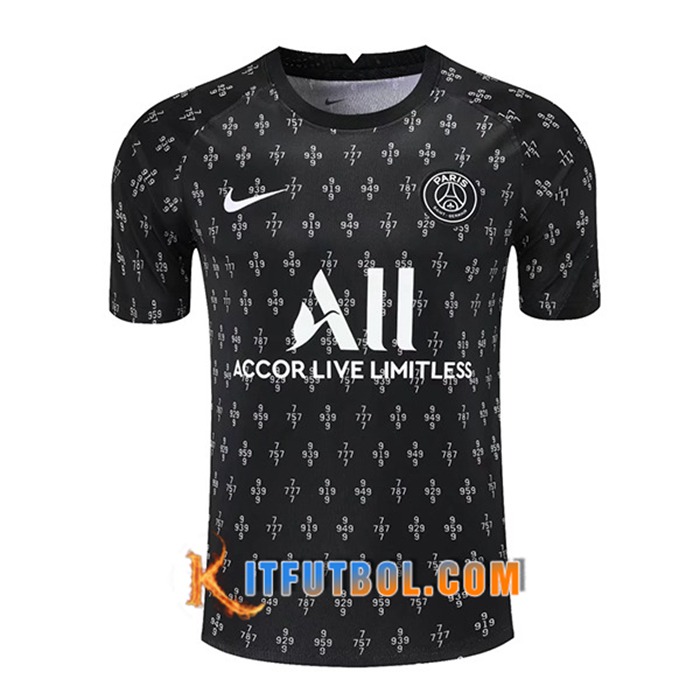Camiseta Entrenamiento Jordan PSG Negro/Blanca 2021/2022