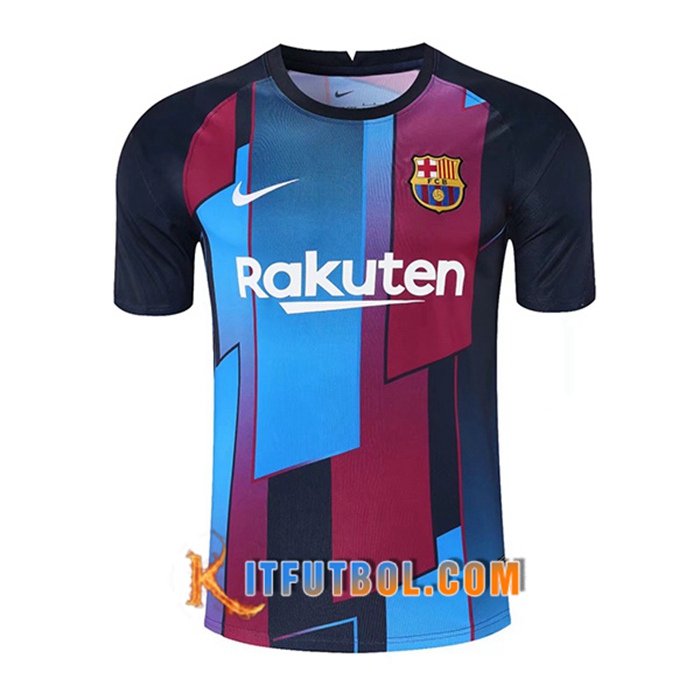 Camiseta Entrenamiento FC Barcelona Rojo/Azul/Negro 2021/2022
