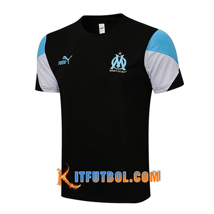 Camiseta Entrenamiento Marsella OM Negro/Blanca 2021/2022