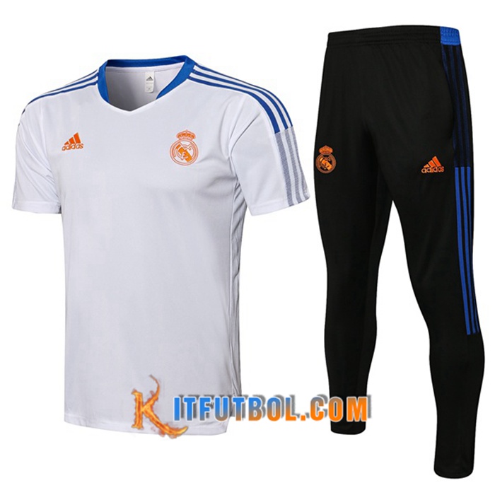 Camiseta Entrenamiento Real Madrid + Pantalones Blanca/Azul 2021/2022