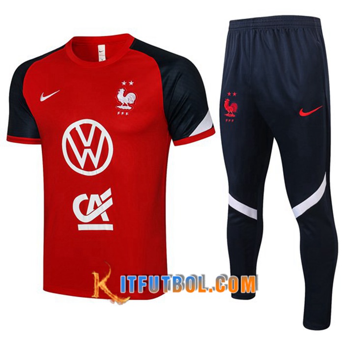 Camiseta Entrenamiento Francia + Pantalones Rojo 2021/2022