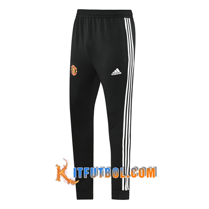 Pantalon Entrenamiento Manchester United Negro/Blanca 2021/2022