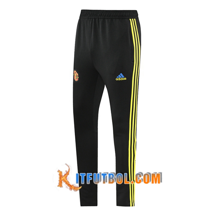 Pantalon Entrenamiento Manchester United Negro/Amarillo 2021/2022