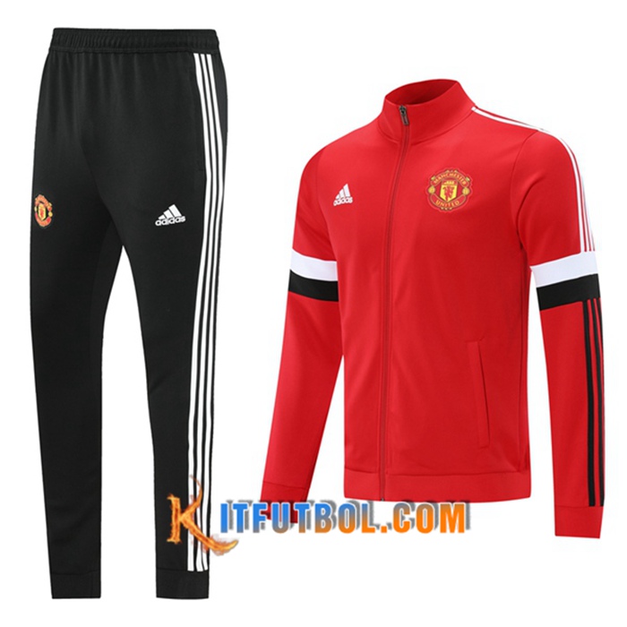 Chandal Equipos De Futbol - Chaqueta Manchester United Rojo/Blanca 2021/2022