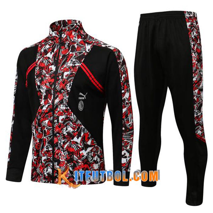 Chandal Equipos De Futbol - Chaqueta AC Milan Rojo/Blanca/Negro 2021/2022