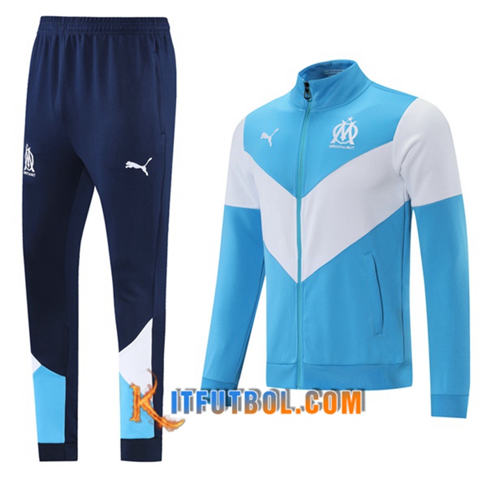 Chandal Equipos De Futbol - Chaqueta Marsella OM Blanca/Azul 2021/2022