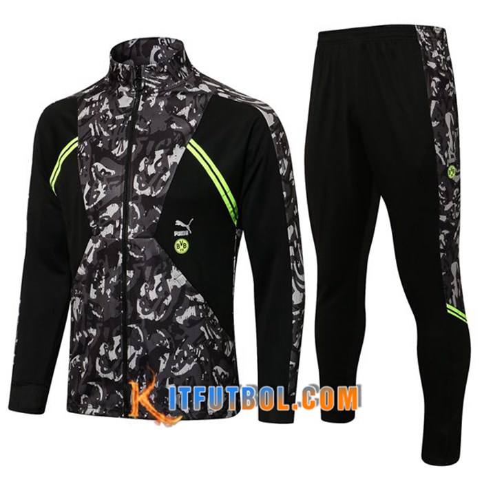 Chandal Equipos De Futbol - Chaqueta Dortmund BVB Negro/Gris 2021/2022