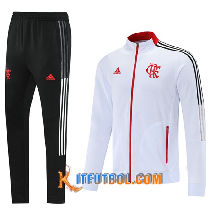 Chandal Equipos De Futbol - Chaqueta Flamengo Blanca/Rojo 2021/2022