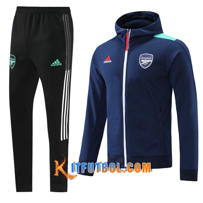 Chaqueta Con Capucha Chandal FC Arsenal Azul Marino 2021/2022