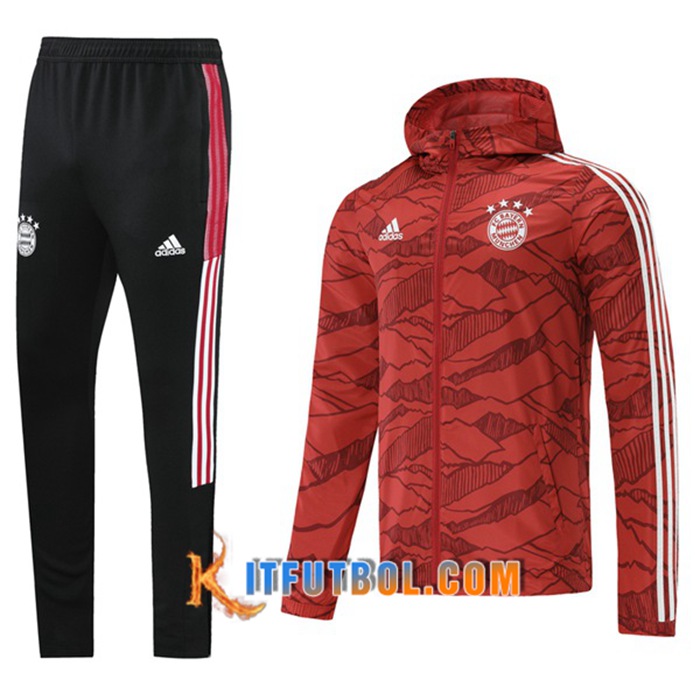 Chaqueta Con Capucha Chandal Bayern Munich Rojo/Blanca 2021/2022