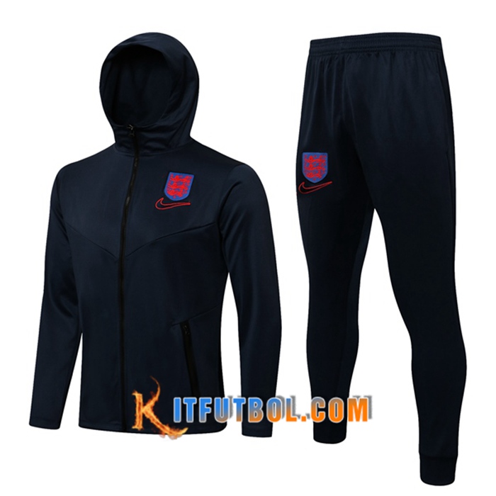 Chaqueta Con Capucha Chandal Inglaterra Negro 2021/2022