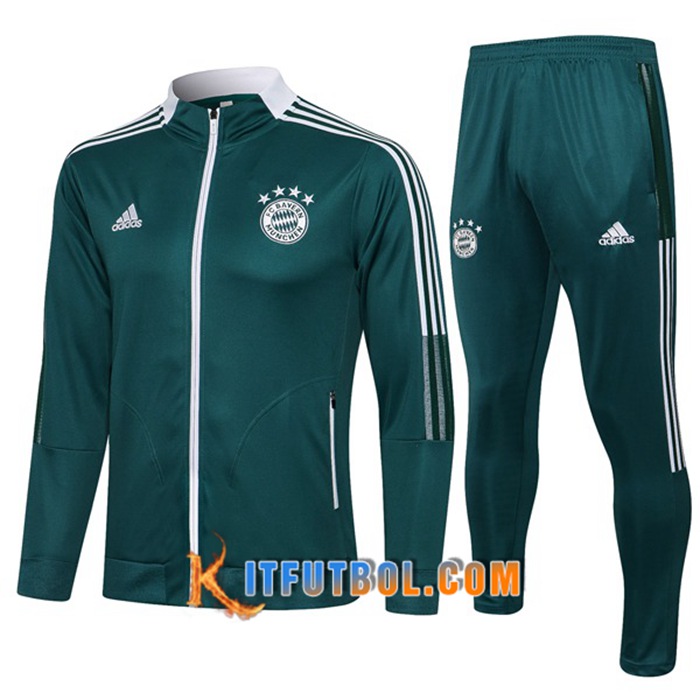 Chandal Equipos De Futbol - Chaqueta Bayern Munich Ninos Verde 2021/2022