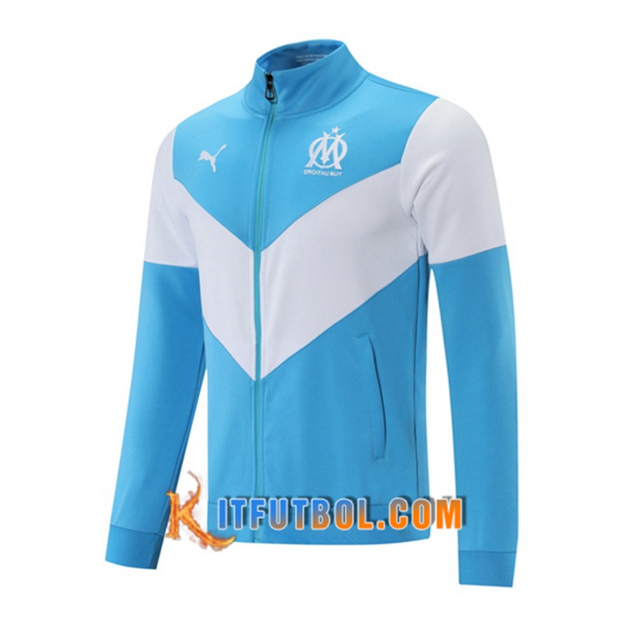 Chaquetas Futbol Marsella OM Blanca/Azul 2021/2022