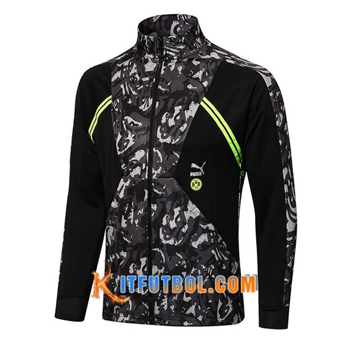 Chaquetas Futbol Dortmund BVB Negro/Gris 2021/2022