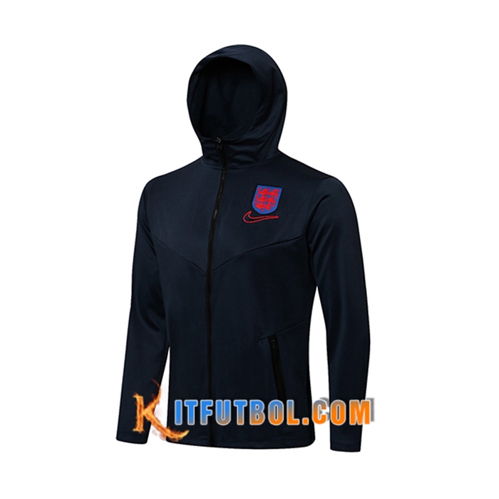 Chaqueta Con Capucha Inglaterra Negro 2021/2022