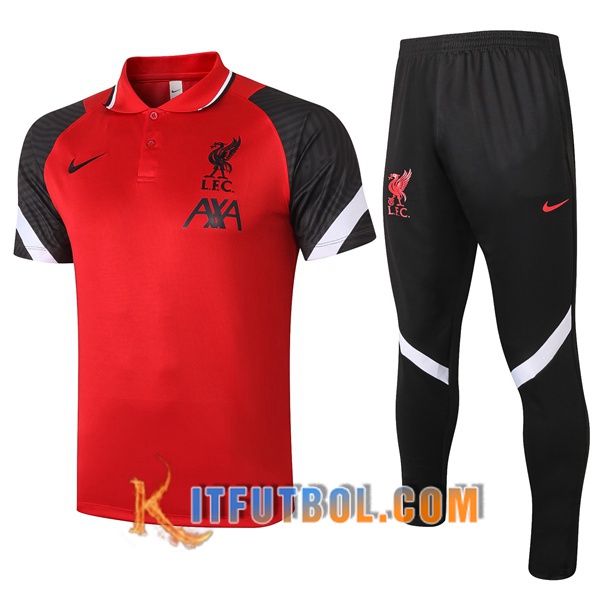 Nueva Polo Futbol FC Liverpool + Pantalones Roja/Negro 20/21