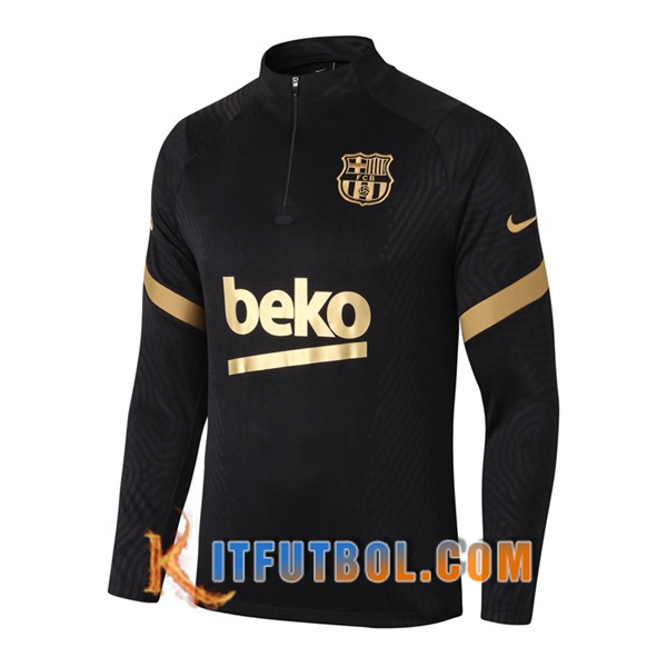 Nueva Entrenamiento Sudadera FC Barcelona Negro/Amarillo 20/21