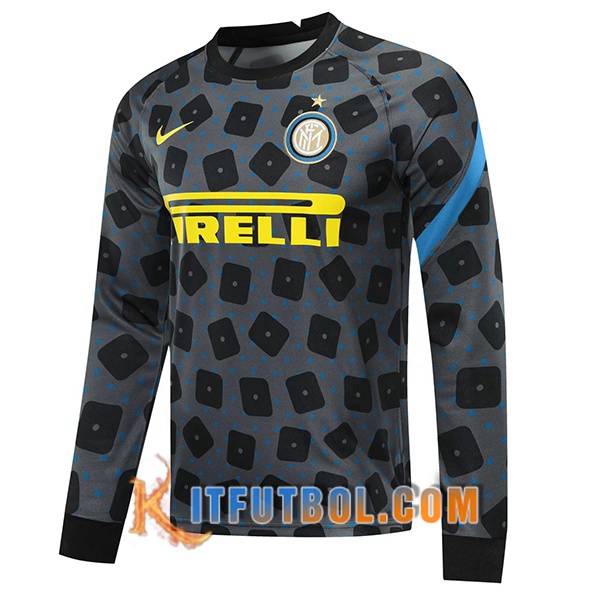 Nueva Entrenamiento Sudadera Inter Milan Negro/Gris 20/21