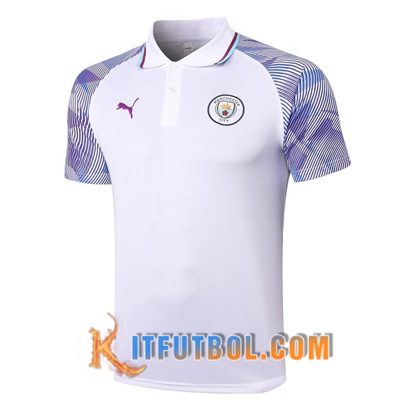 Nueva Polo Futbol Manchester City Blanco/Violet 20/21