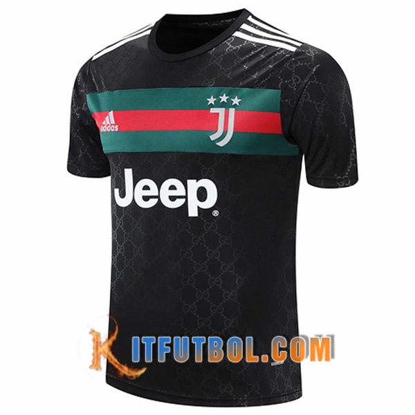 Camisetas de entrenamiento Juventus Negro/Verde 20/21