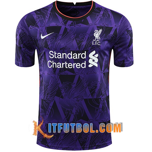 Camisetas de entrenamiento FC Liverpool Violet/Blanco 20/21