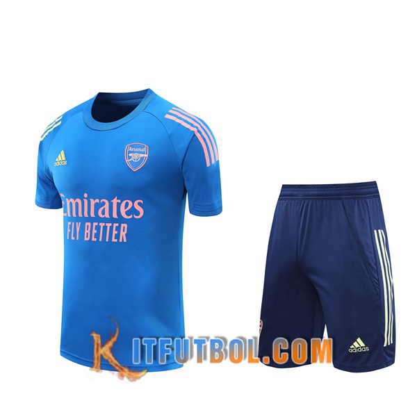 Camisetas de entrenamiento Arsenal + Shorts Azul 20/21
