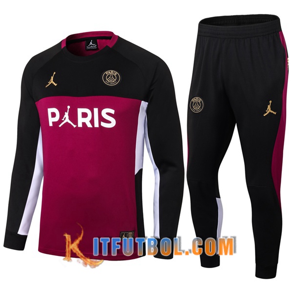 Nueva Chandal Futbol + Pantalones Jordan PSG Negro/Roja 20/21
