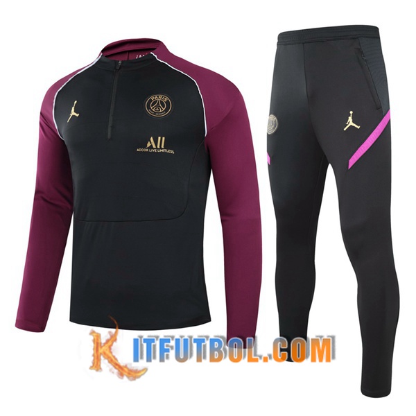 Nueva Chandal Futbol + Pantalones Jordan PSG Negro/Violet 20/21
