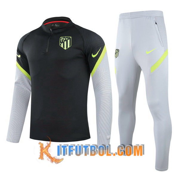 Nueva Chandal Futbol + Pantalones Atletico Madrid Negro/Gris 20/21