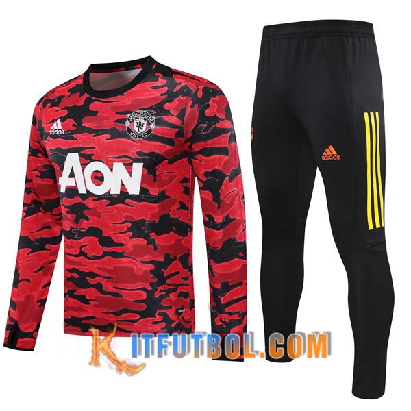 Nueva Chandal Futbol + Pantalones Manchester United Negro/Roja 20/21
