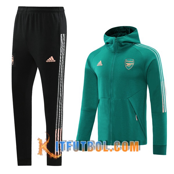 Nueva Chandal Futbol - Chaqueta con capucha + Pantalones Arsenal Verde 20/21