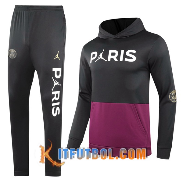 Nueva Chandal Futbol - Chaqueta con capucha + Pantalones Jordan PSG Negro/Violet 20/21